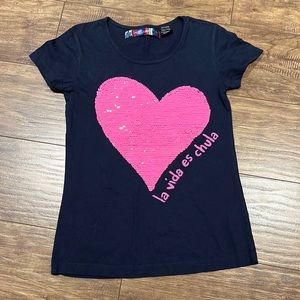 Desigual short sleeve flip heart t-shirt